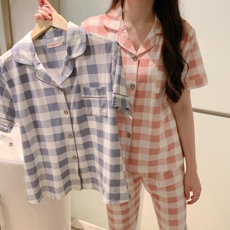 Pijama, Bộ Ngủ Nữ cotton thun ngắn tay quần dài CDCP01