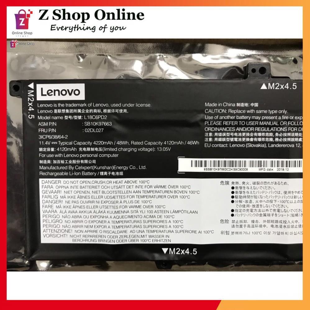 Pin Xịn Dùng Cho Laptop Lenovo SB10K97663 02DL027 L18C6PD2 Original