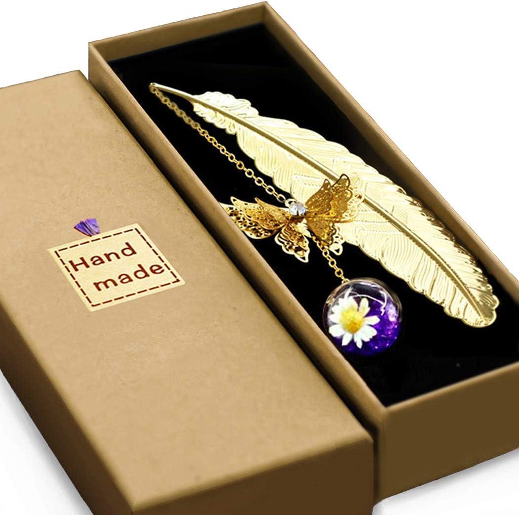 Kim Loại Feather Bookmark Món quà sinh nhật Giáo viên Lady Butterfly Bookmark