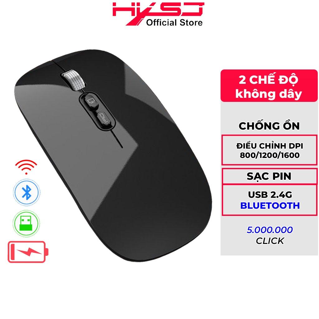 Chuột không dây bluetooth HXSJ M103B sạc pin siêu mỏng không gây tiếng ồn chuyên dùng cho Máy tính, pc, Laptop, Tivi - HÀNG CHÍNH HÃNG