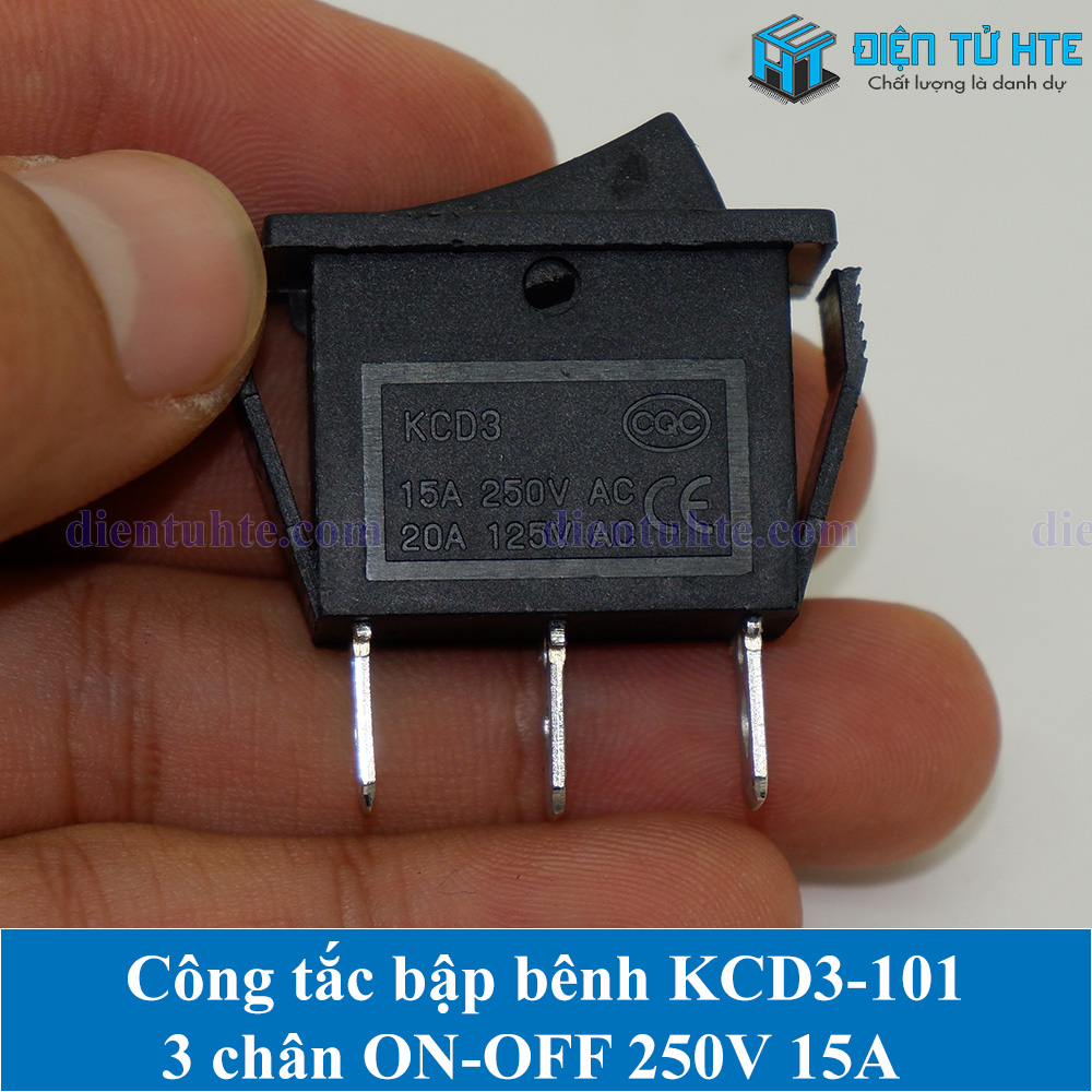 Bộ 2 Công tắc bập bênh ON-OFF KCD3 KCD3-101 3 chân 250V 15A/16A