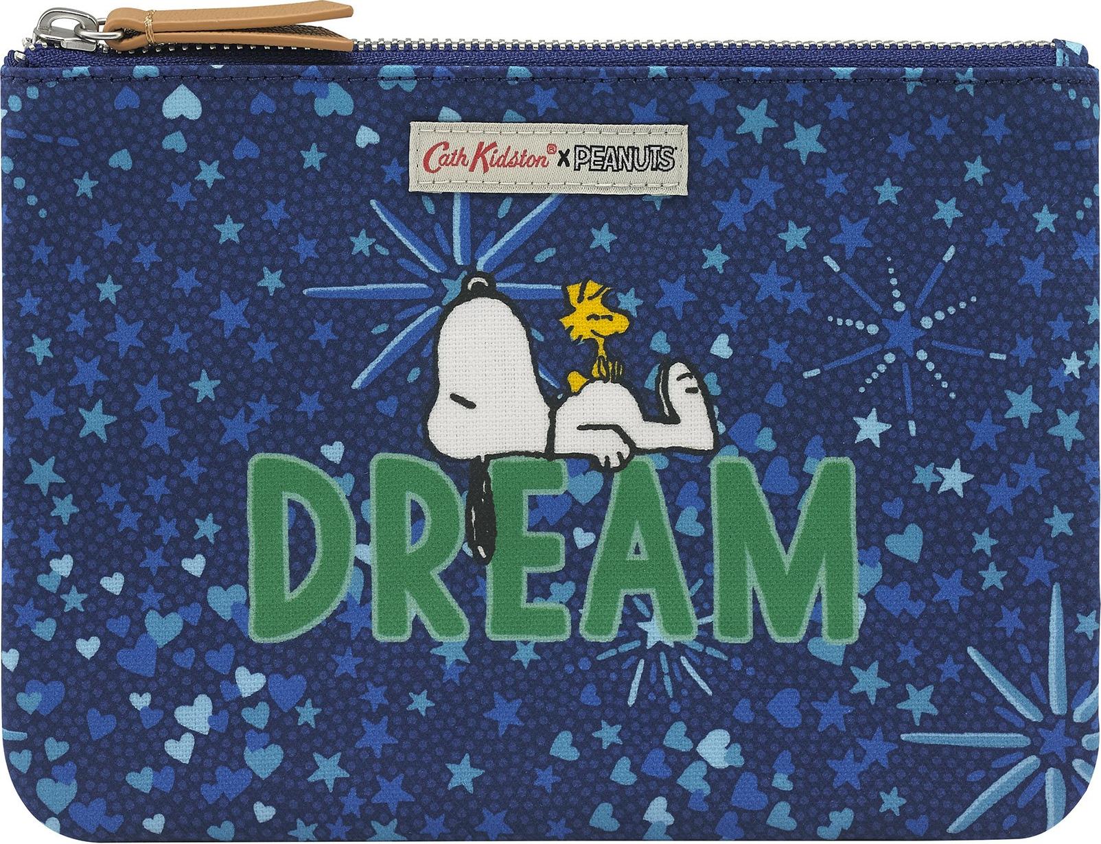 Ví 1 ngăn Cath Kidston họa tiết Snoopy Dream Midnight Stars (Snoopy Dream Midnight Stars Cotton Pouch with Placement)