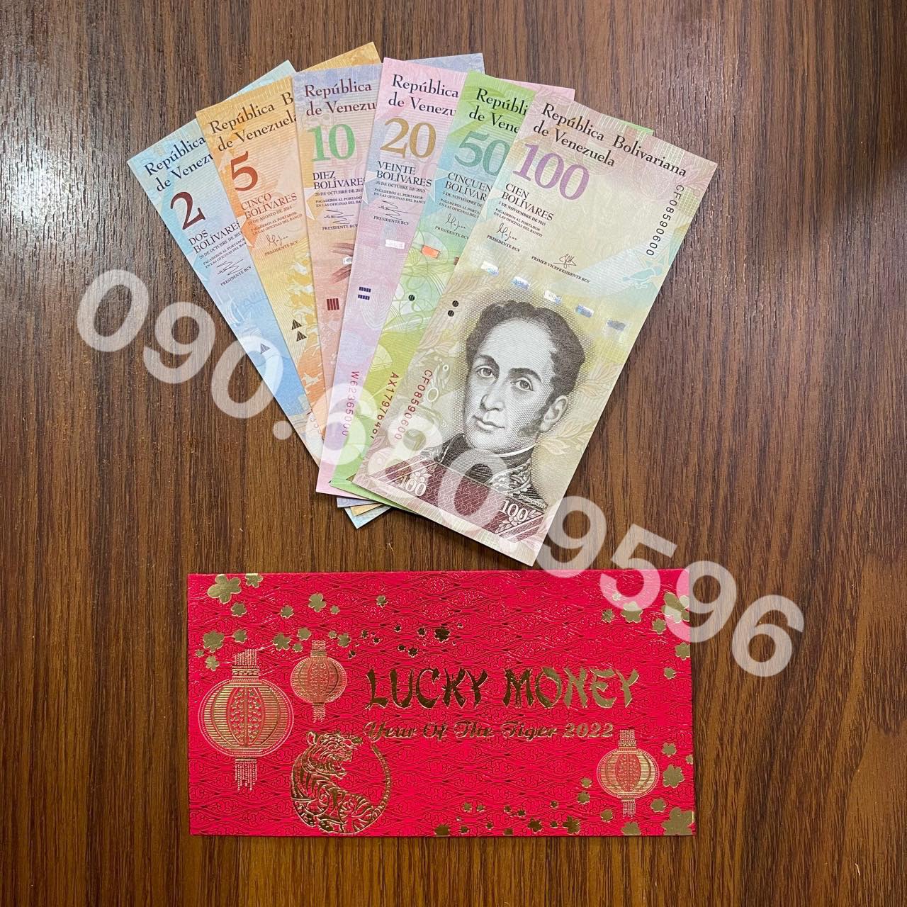 Bộ Tiền Venezuela 6 Tờ Đẹp Căng Đét Kèm Bao lì Xì Lucky Money