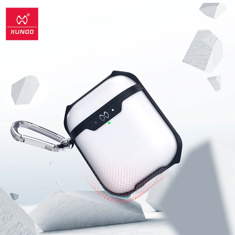 Đen - Bao case chống sốc siêu mỏng cho tai nghe Apple Airpods 1 / 2 hiệu XUNDD Drop Resistant (Thiết kế siêu mỏng, kiểu dáng viền màu, bảo vệ chắc chắn) - Hàng nhập nhẩu