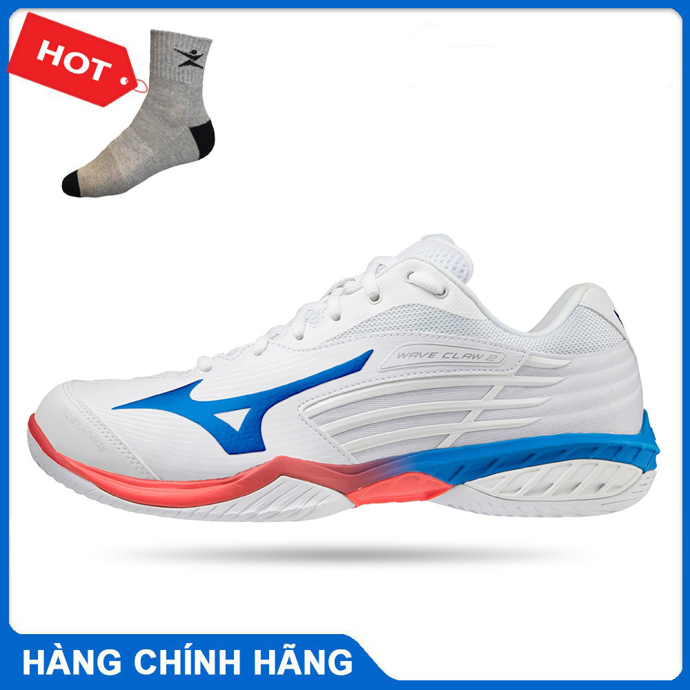 Giày cầu lông Mizuno chính hãng Wave Claw 2 71GA211006 mẫu mới có 3 màu lựa chọn-TẶNG TẤT THỂ THAO BENDU