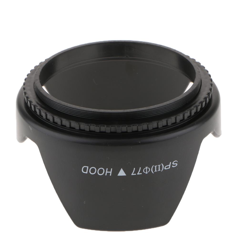 77mm Screw Mount Reversible Tulip Flower Crown Petal Shaped Camera Lens Hood