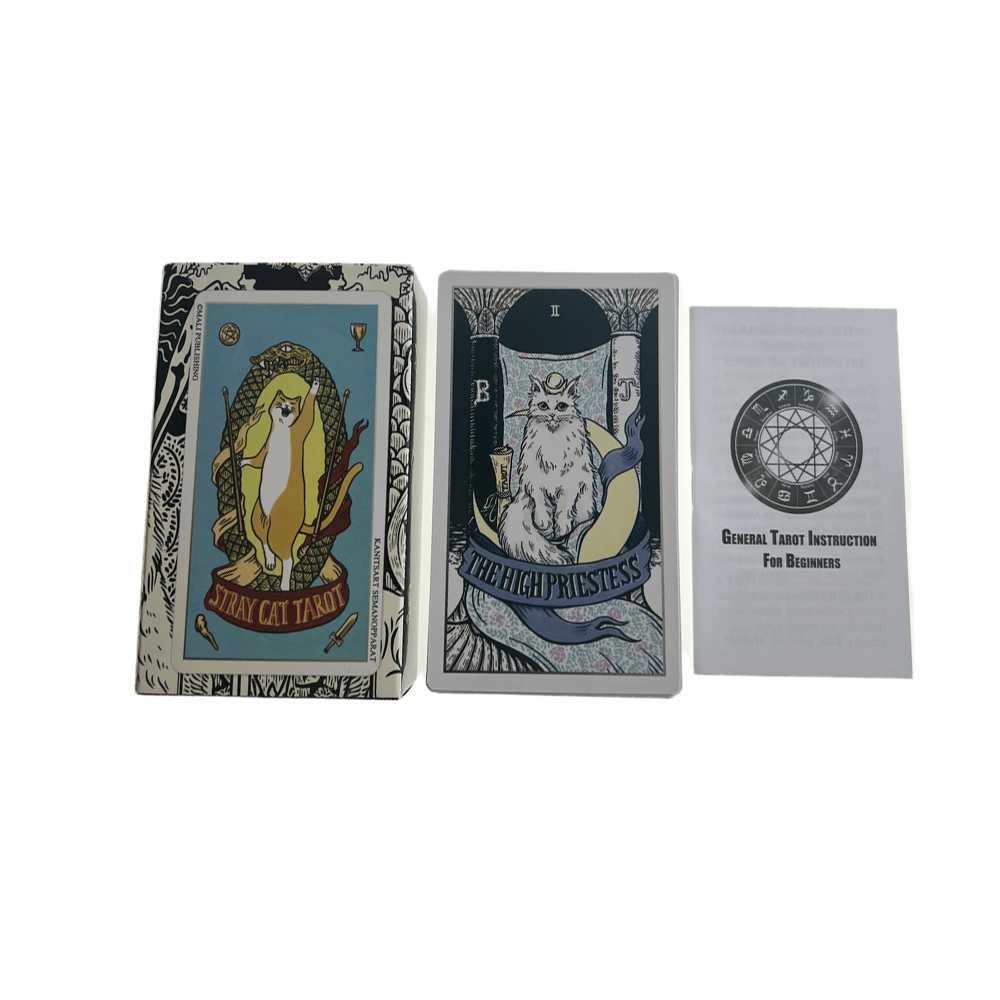 Bộ Bài Stray Cat Tarot 78 Lá Bài 7x12 Cm Tặng Đá Thanh Tẩy