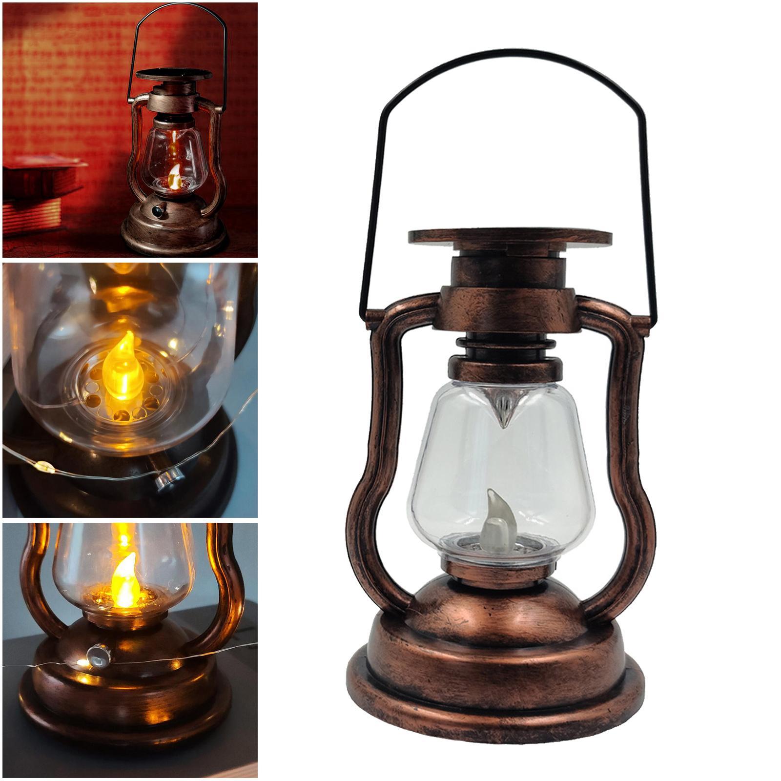 Vintage Style Solar LED Camping Lantern Hanging Light Lamp