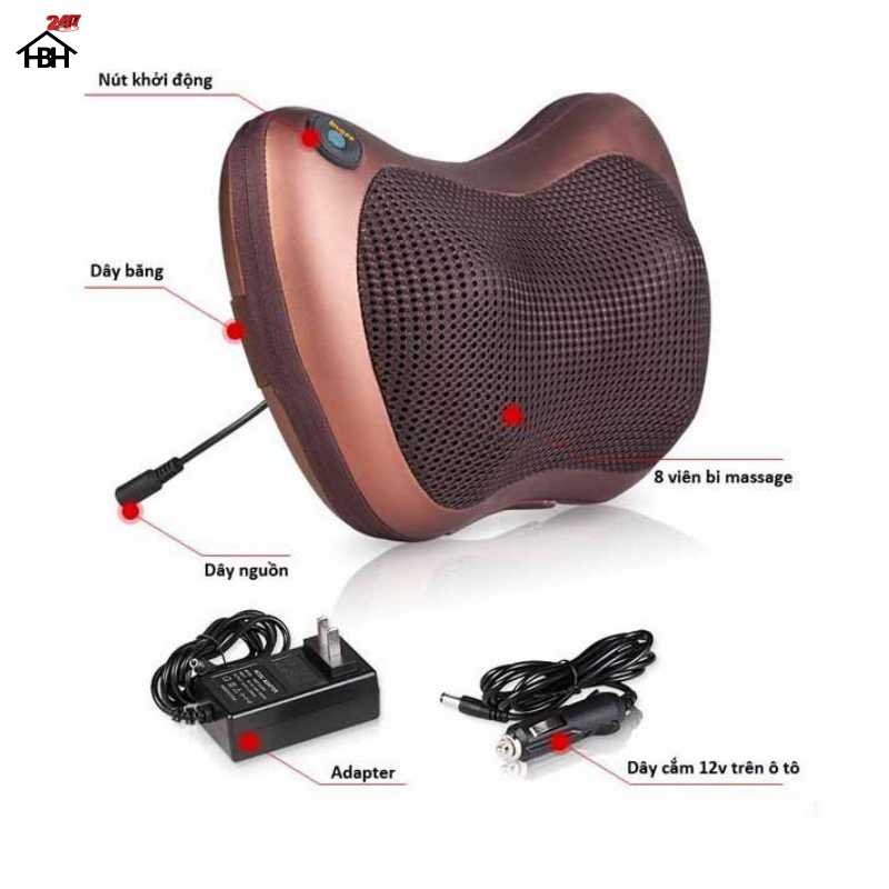Gối mát xa 8 bi cao cấp mới