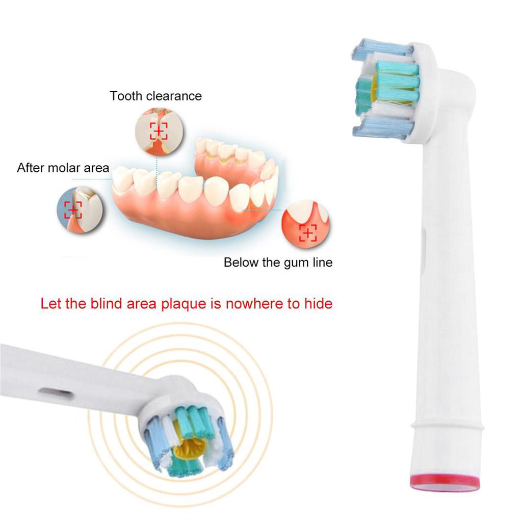 Cho máy Oral B Braun, bộ 4 Đầu Bàn Chải đánh răng điện thay thế MIHOCO EB18-P New   ,  phá tan mảng bám, cho răng trắng sáng