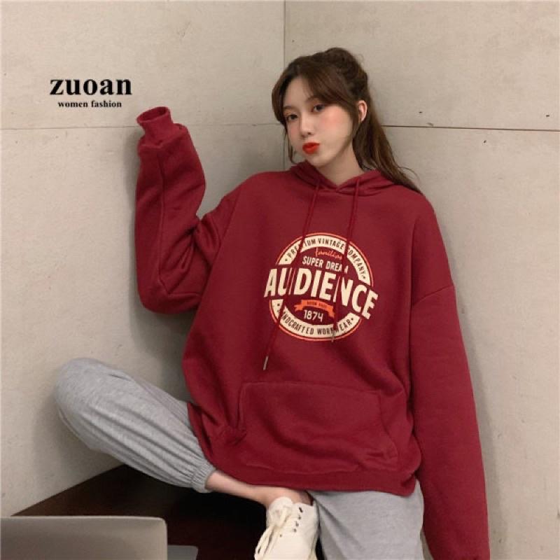 Áo Hoodie AUDIENCE Logo Chữ Tròn Form Rộng Tay Bồng, Áo Hoodie Unisex Form Rộng Nhiều Màu