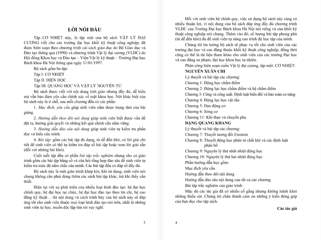 Vật Lý Đại Cương, Tập Một: Cơ Nhiệt - ảnh 3