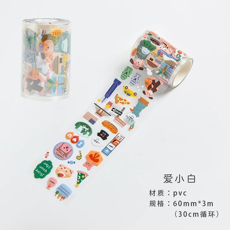 Cuộn PVC tape rộng 6cm dài 3m siêu dễ thương