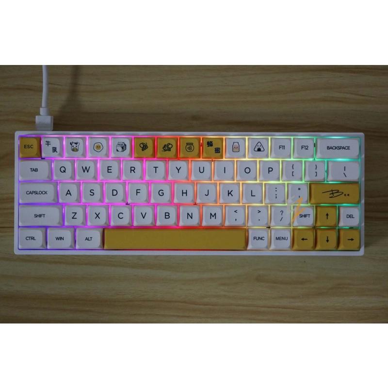 Set Keycap Thick Pbt XDA Honey &amp; Milk Bee cho bàn phím cơ