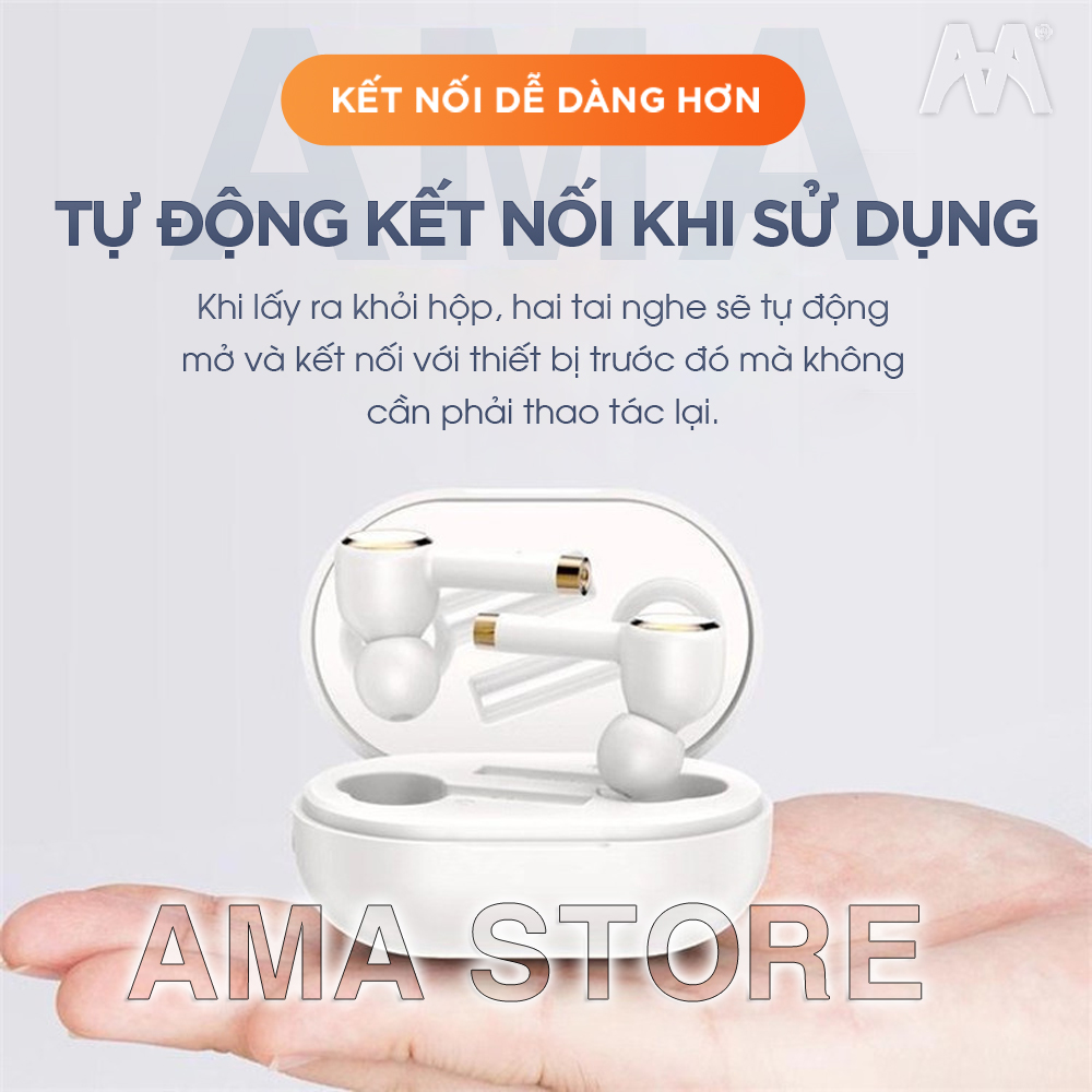 Tai nghe Bluetooth 5.0 TWS Không dây Nhét tai AMA L2 Thời trang Hàng nhập khẩu