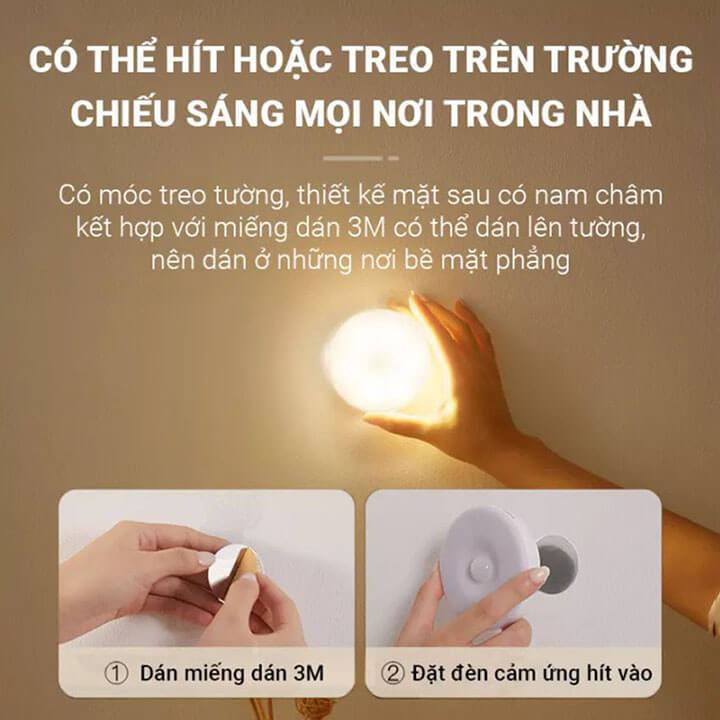 Đèn LED cảm biến chuyển động cảm biến thông minh, ánh sáng bảo vệ mắt, sạc pin USB đời mới, dán tường, tủ quần áo, cầu thang, phòng ngủ… Cảm Ứng không dây