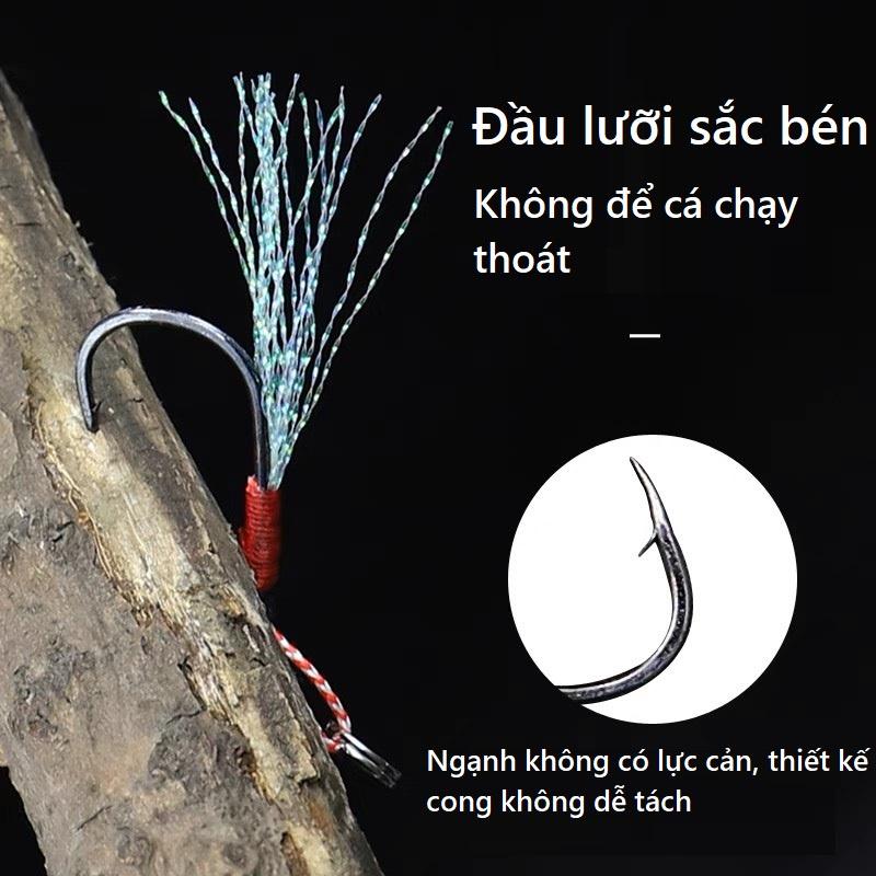 Set 5 Lưỡi Câu Cá Chuyên Dụng Bằng Thép Carbon Chất Lượng Cao LCC04 Siêu Sắc Bén Siêu Bền