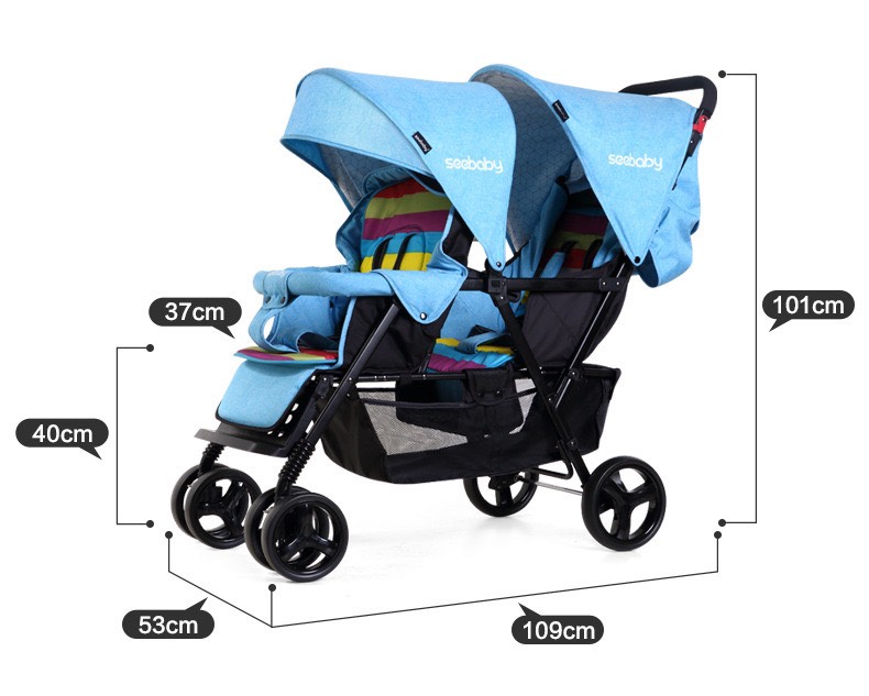 Xe đẩy đôi Seebaby T12-T-S Hàng chính hãng