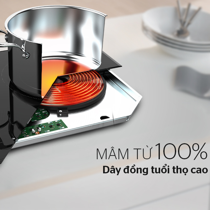 Bếp Âm Từ Đôi Sunhouse SHB9005-EC - Hàng Chính Hãng
