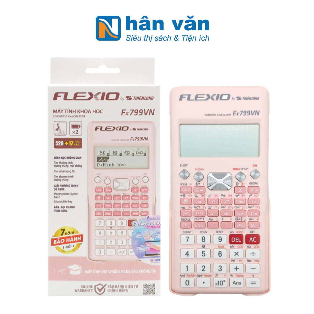 Máy Tính Khoa Học Flexio - Thiên Long Fx799VN - Màu Hồng