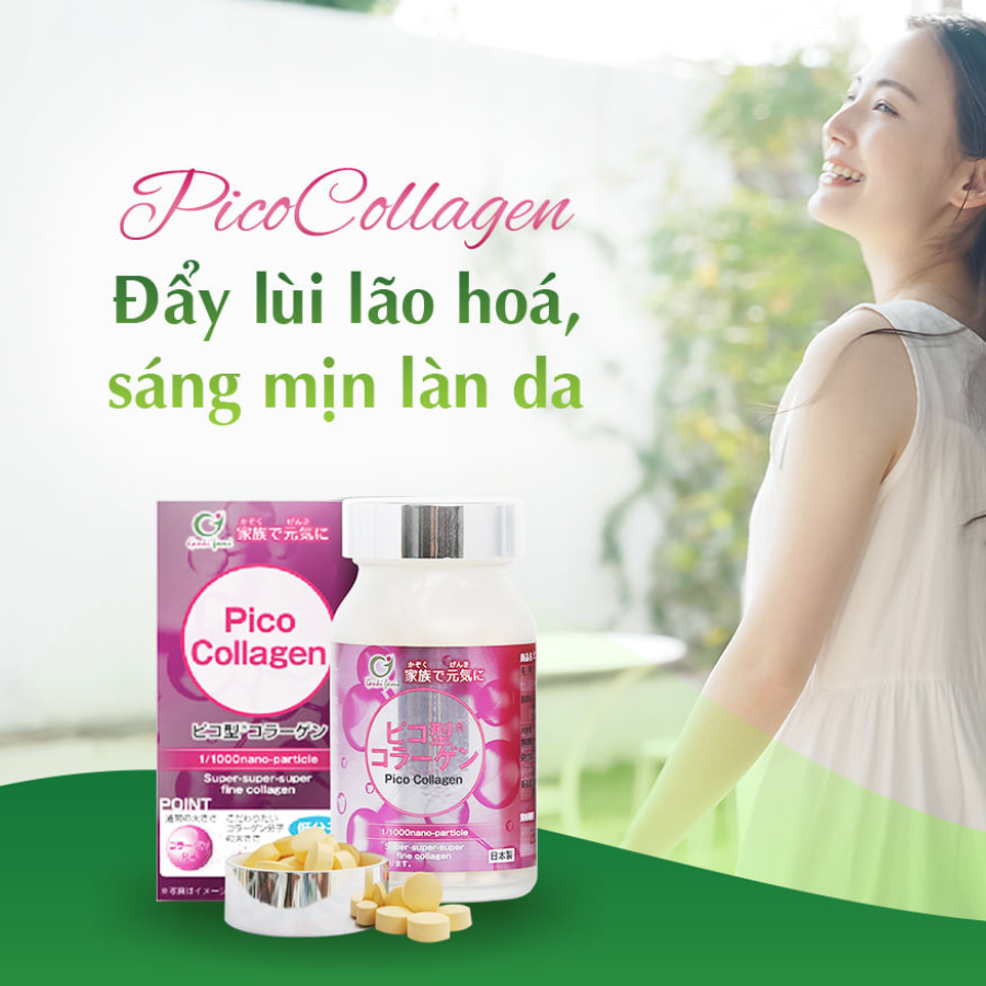 Combo Viên Uống Ngăn Ngừa Lão Hóa Pico Collagen và Trắng Da Từ Thiên Nhiên Shiro Hada Genki Fami Nhật Bản