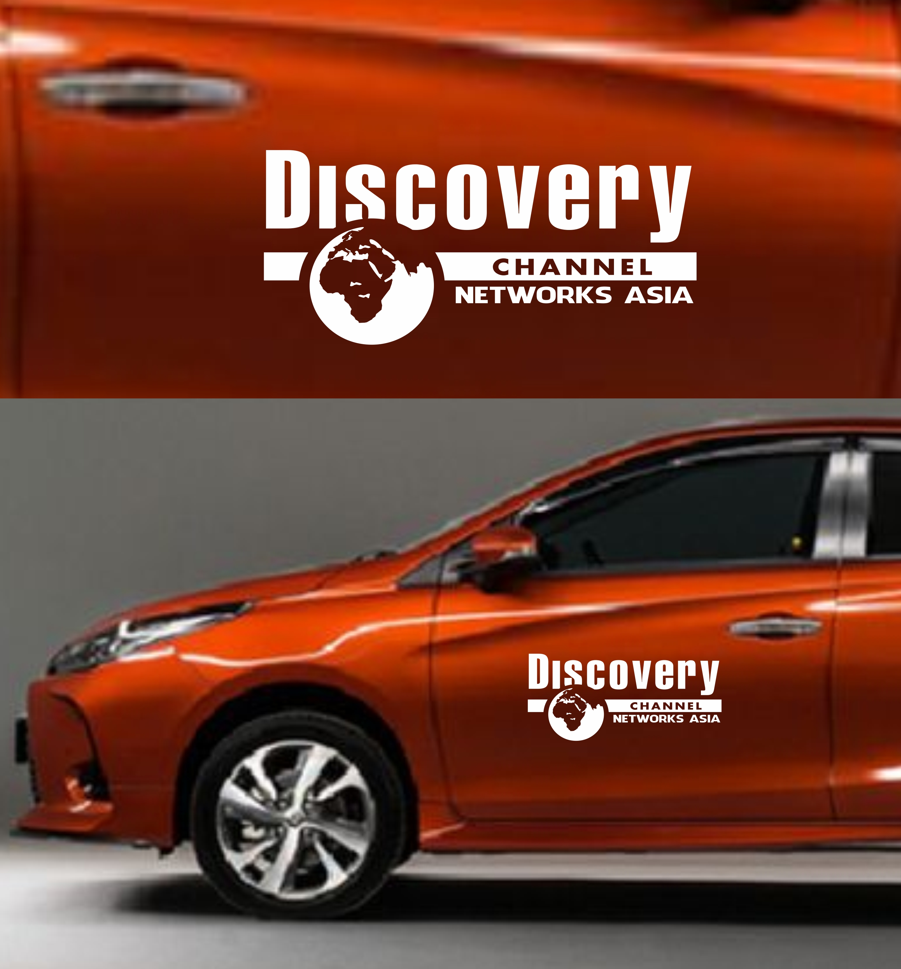 Tem Discovery kích thước lớn dán nắp capo xe ô tô, decan trang trí thân xe ô tô, che vết xước