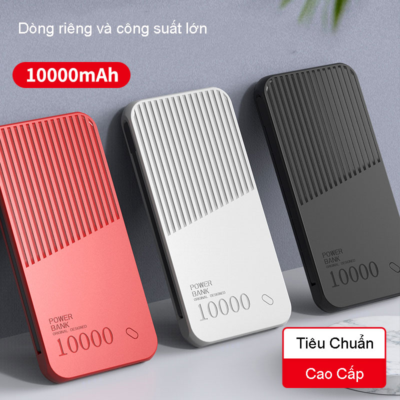 Sạc Dự Phòng DKB CC10 - Dung Lượng 10000mAh - Tích Hợp 3 Đầu Dây Sạc - Hỗ Trợ Sạc Nhanh 2.1A - Phiên Bản Mới - Hàng Chính Hãng