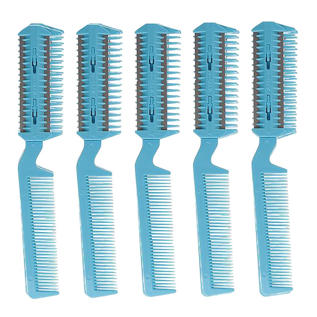 5x Razor Comb Hair Cutter Comb Double Edge Razor Hair Thinning Comb Pink