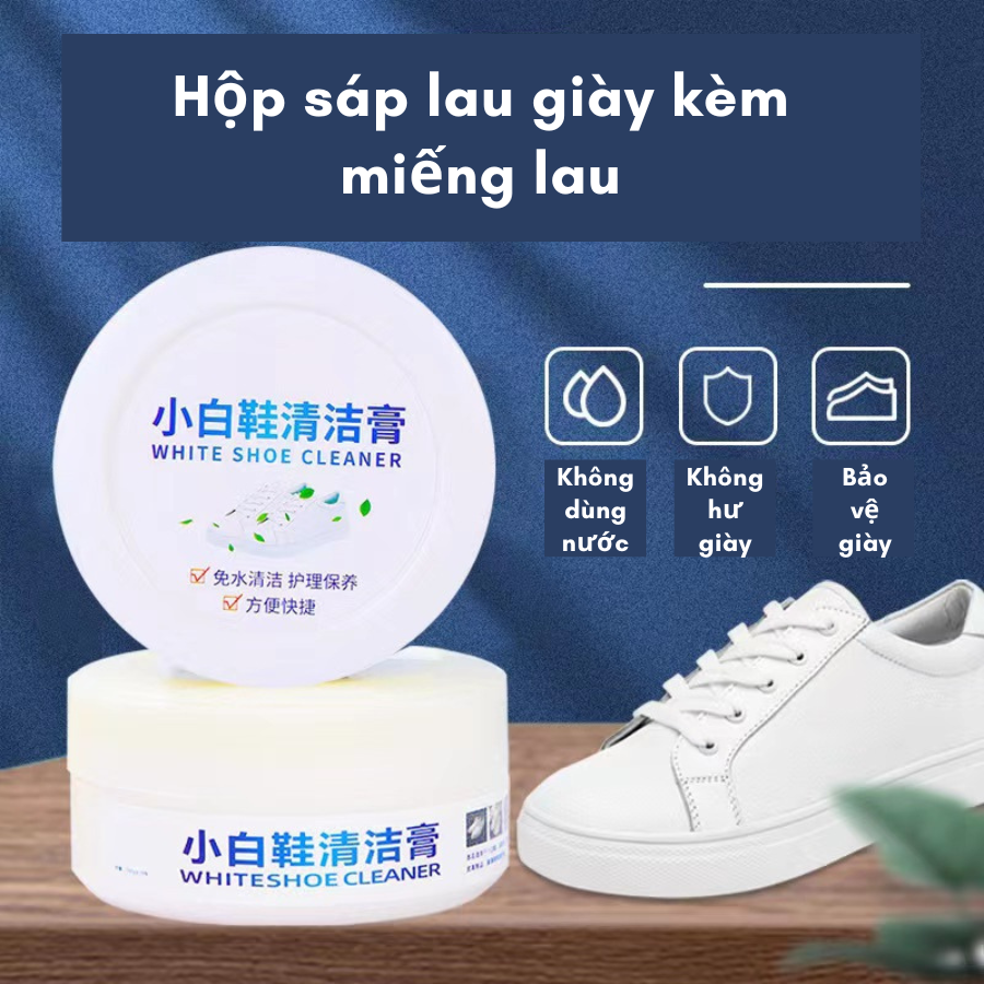 Hộp Sáp Vệ Sinh Giày Dép Túi Xách Balo, Kèm Miếng Lau Giày Làm Trắng