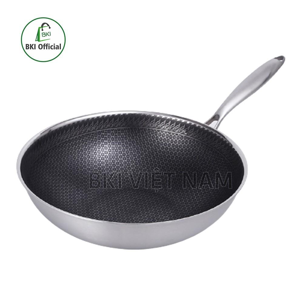 Chảo Chống Dính Sâu Lòng 32CM Vân Đá Tổ Ong Hàn Quốc, Dùng Được Cho Mọi Loại Bếp