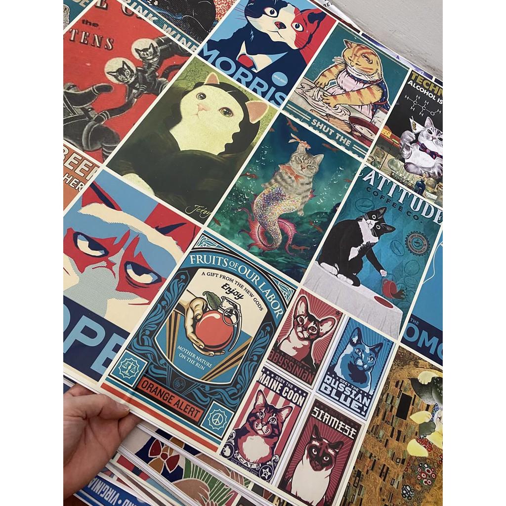 Áp phích dán tường hình dán tường poster tranh decor vintage trang trí phòng ngủ quầy bar POP.ART LANDSCAPE 1009