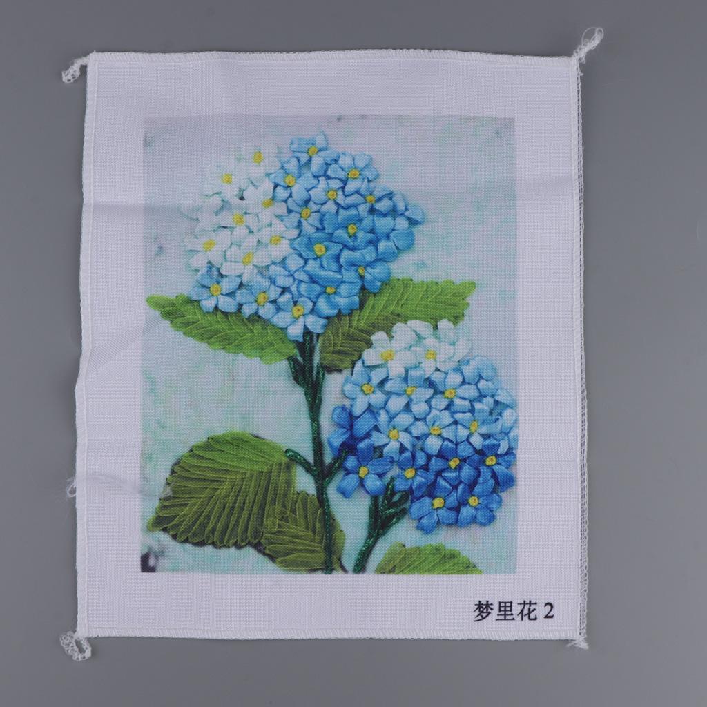 DIY Ribbon Embroidery Kits Handmade Flower Pattern Home Decor Wall Art Craft