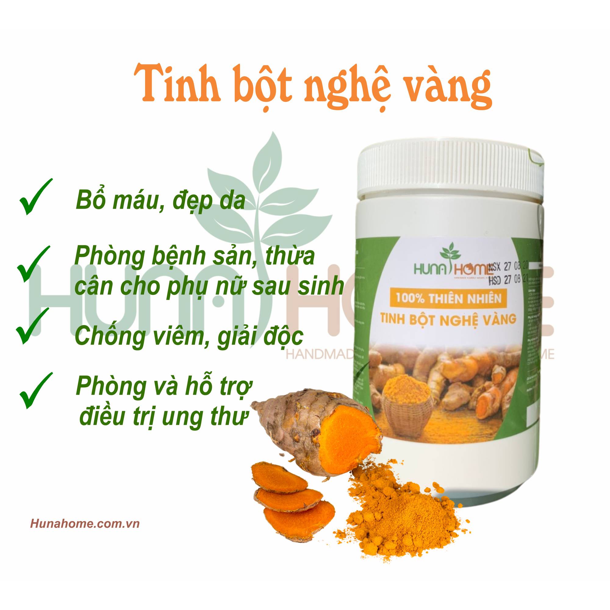 Tinh bột nghệ Huna'shome 500 gram