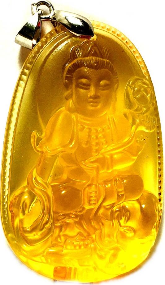 Mặt dây bản mệnh khắc ngài Phổ Hiền Bồ Tát đá mã não tự nhiên cho người tuổi Thìn, tuổi Tỵ - MDNA126 (vàng)