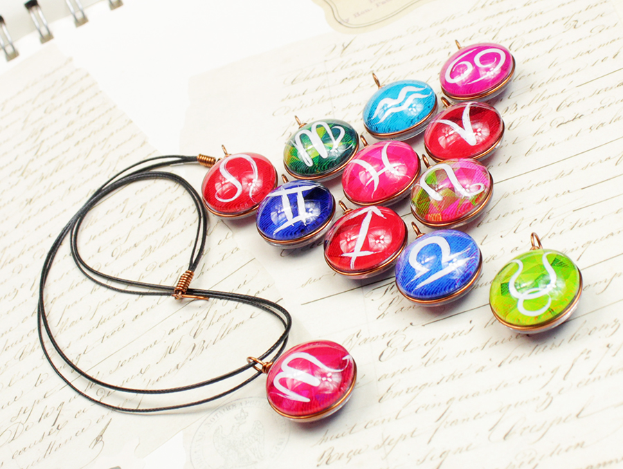 Dây chuyền 12 cung hoàng đạo Zodiac tông nhiều màu sắc siêu đẹp 06647-DC20M0017