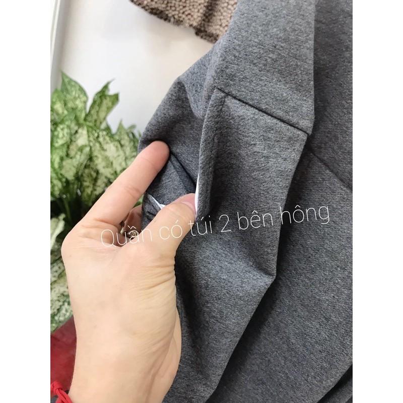 Quần nỉ bầu dáng bom co chun