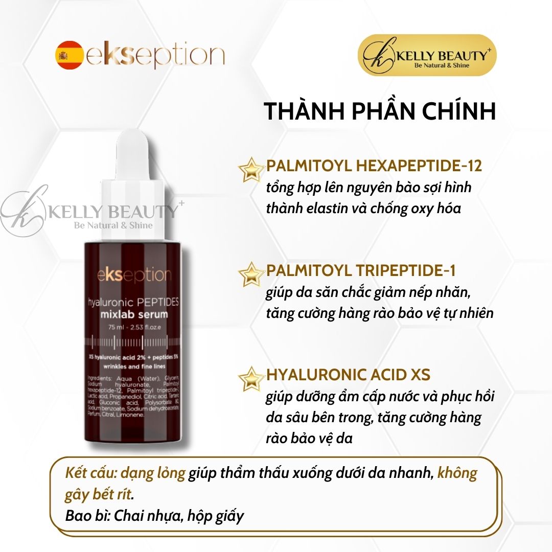 Ekseption Hyaluronic PEPTIDES mixlab serum - Tinh Chất Phục Hồi Chống Lão Hóa Da | Kelly Beauty