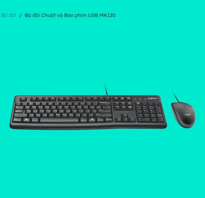 Bộ đôi Chuột và Bàn phím có dây Logitech MK120 - HÀNG CHÍNH HÃNG