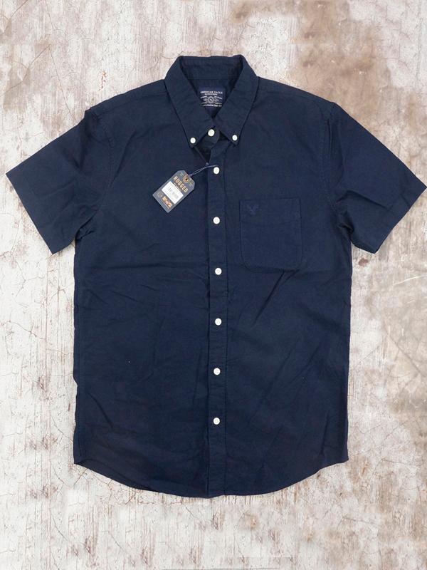 Áo Sơ Mi Nam Tay Ngắn AE Short Sleeve Eagle Logo Oxford Shirt - Size XS/S/M/L/XL