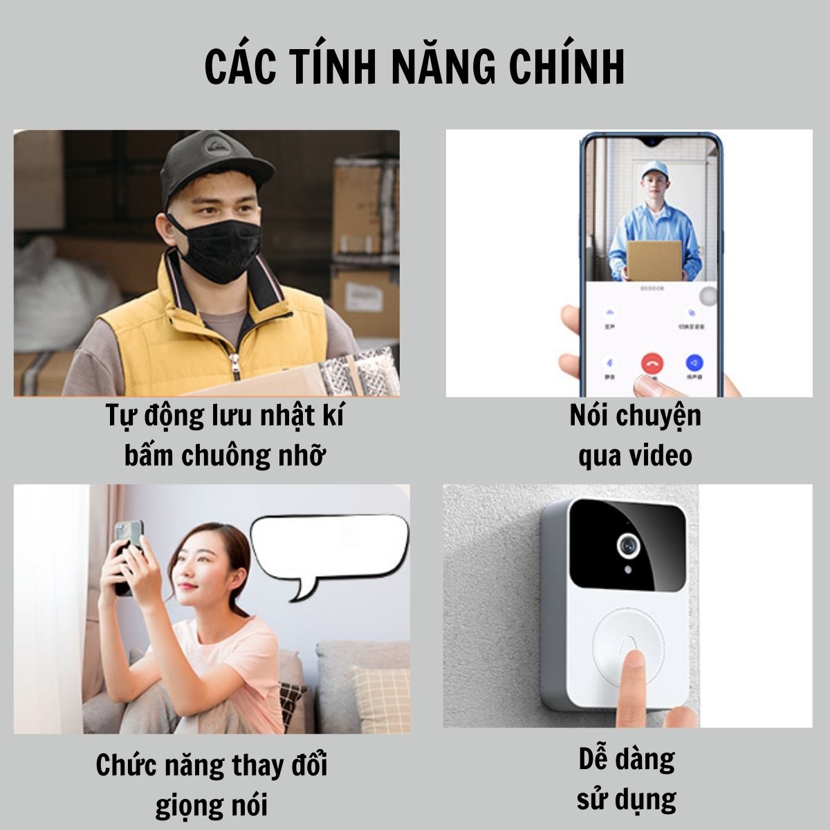 Chuông cửa camera không dây thông minh CTFAST X9- Hỗ trợ video call, thông báo điều khiển từ xa qua app