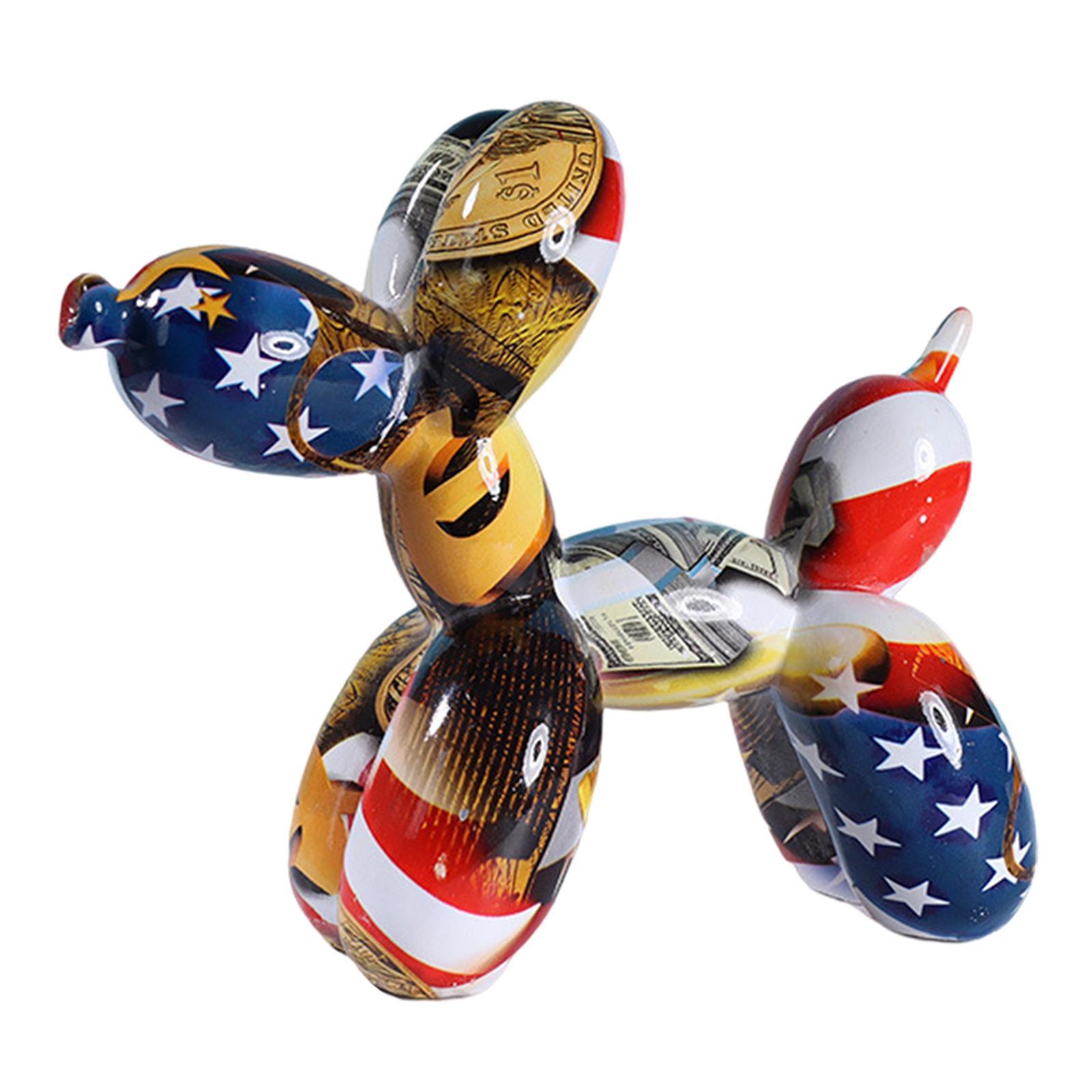 Balloon Dog Sculpture, Resin Creative Animal Figurine Balloon Dog Statue Modern Desktop Decoration for Home Bedroom Living Room