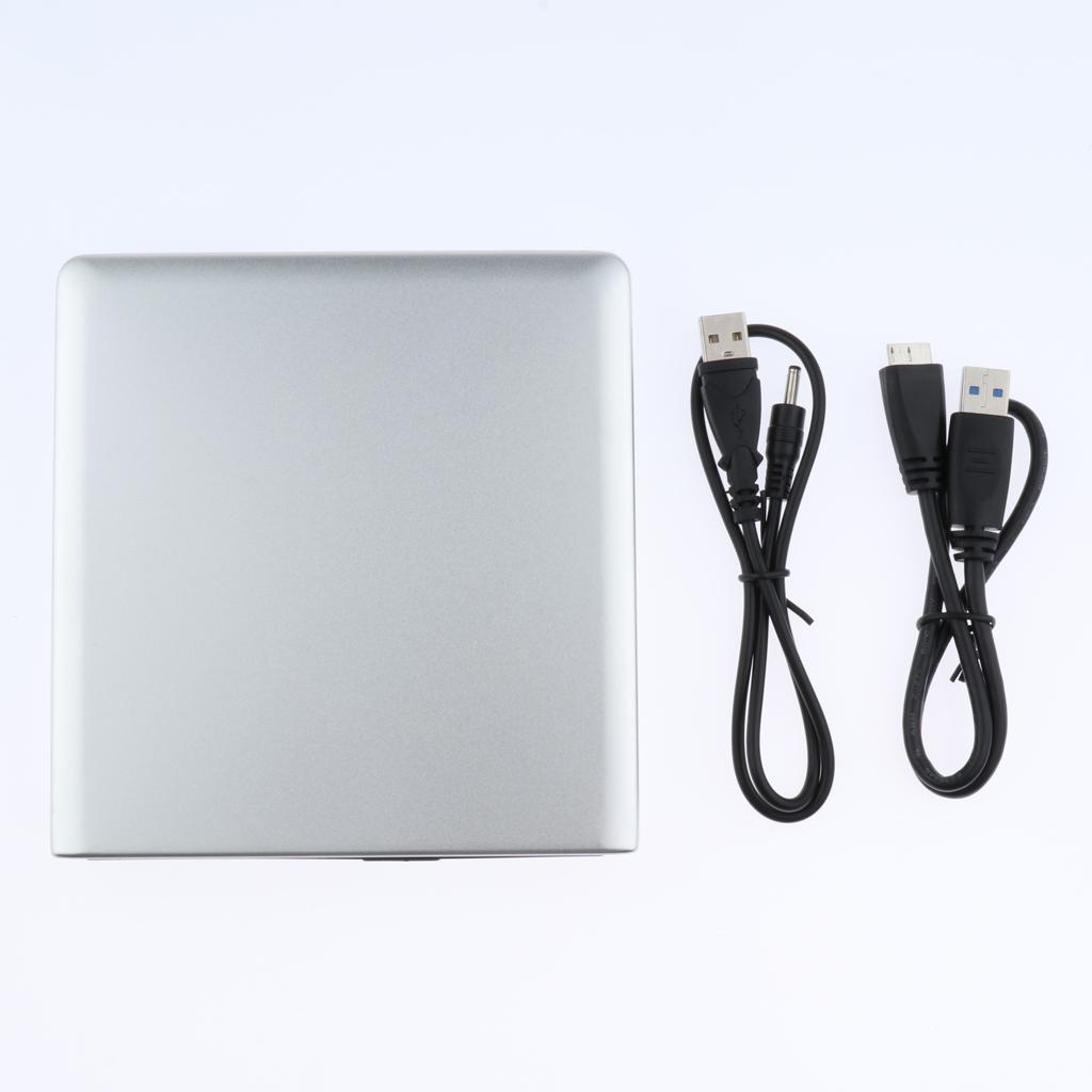 External DVD Drive USB 3.0 Slim Aluminum Portable CD DVD Optical Drive Burner Writer Player, Great for PC Computer