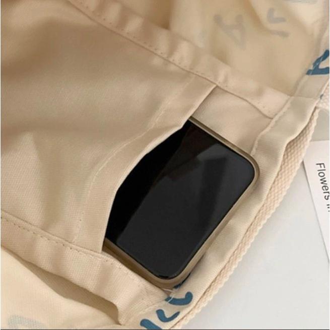 Túi Vải Canvas Thêu Chữ Hello