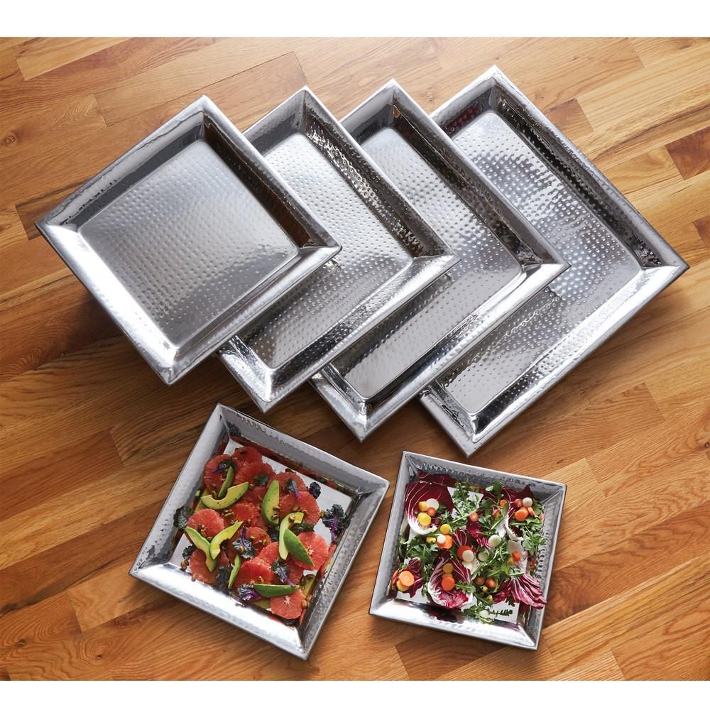 Khay Inox Cao Cấp Kết Cấu 2 Lớp Vuông 46 cm x 46 cm American Metalcraft USA