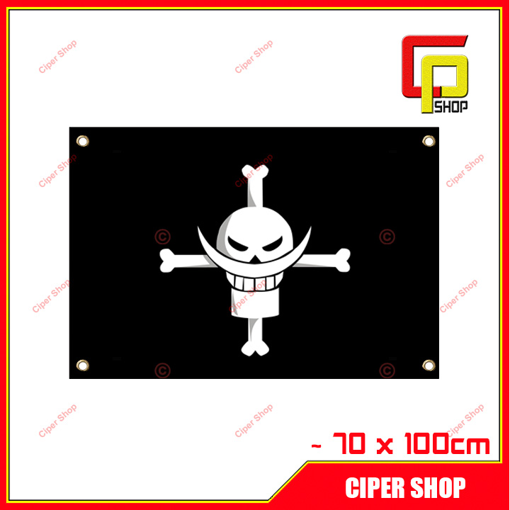 Cờ hải tặc One Piece - Cờ Râu Trắng - Cờ Hải Tặc Bố Già 60 x 90cm