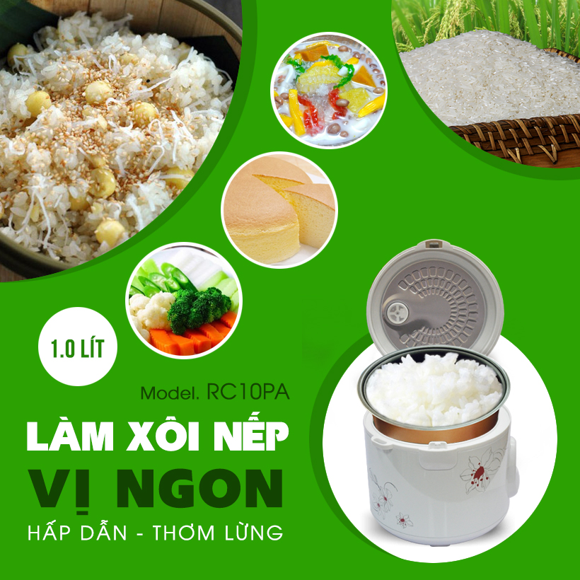 Nồi Cơm Điện Osaka RC10PA(1.0 Lít) - Hàng Chính Hãng