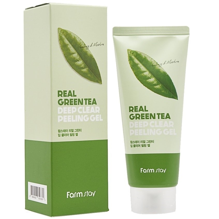 Tẩy Tế Bào Chết chiết xuất trà xanh Farmstay Real Green Tea Clear Peeling Gel (Tuýp/100ml)