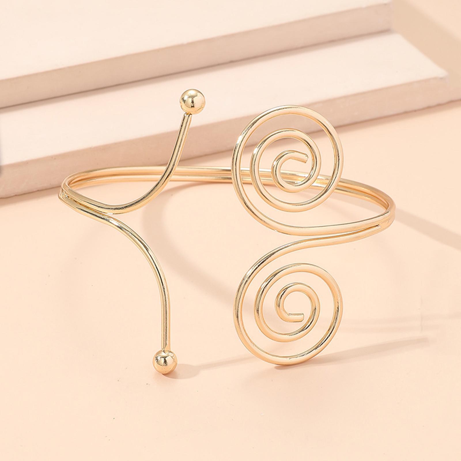 Leaf Feather Arm Bracelet Chain for Women Girls Open Upper Arm Bangle Armlet
