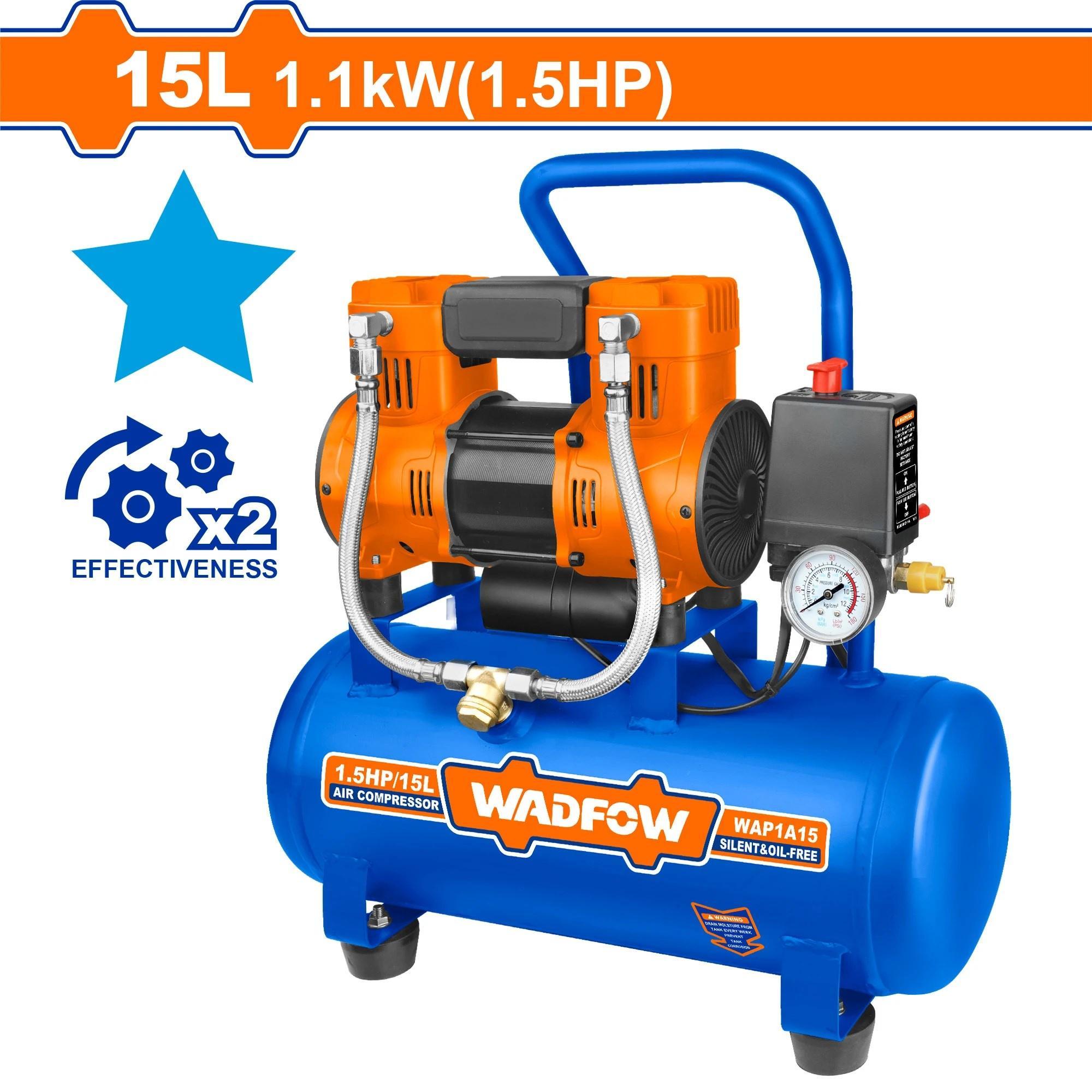 MÁY NÉN KHÍ (KHÔNG DẦU) 1100W-15L WAP1A15 WADFOW - HÀNG CHÍNH HÃNG