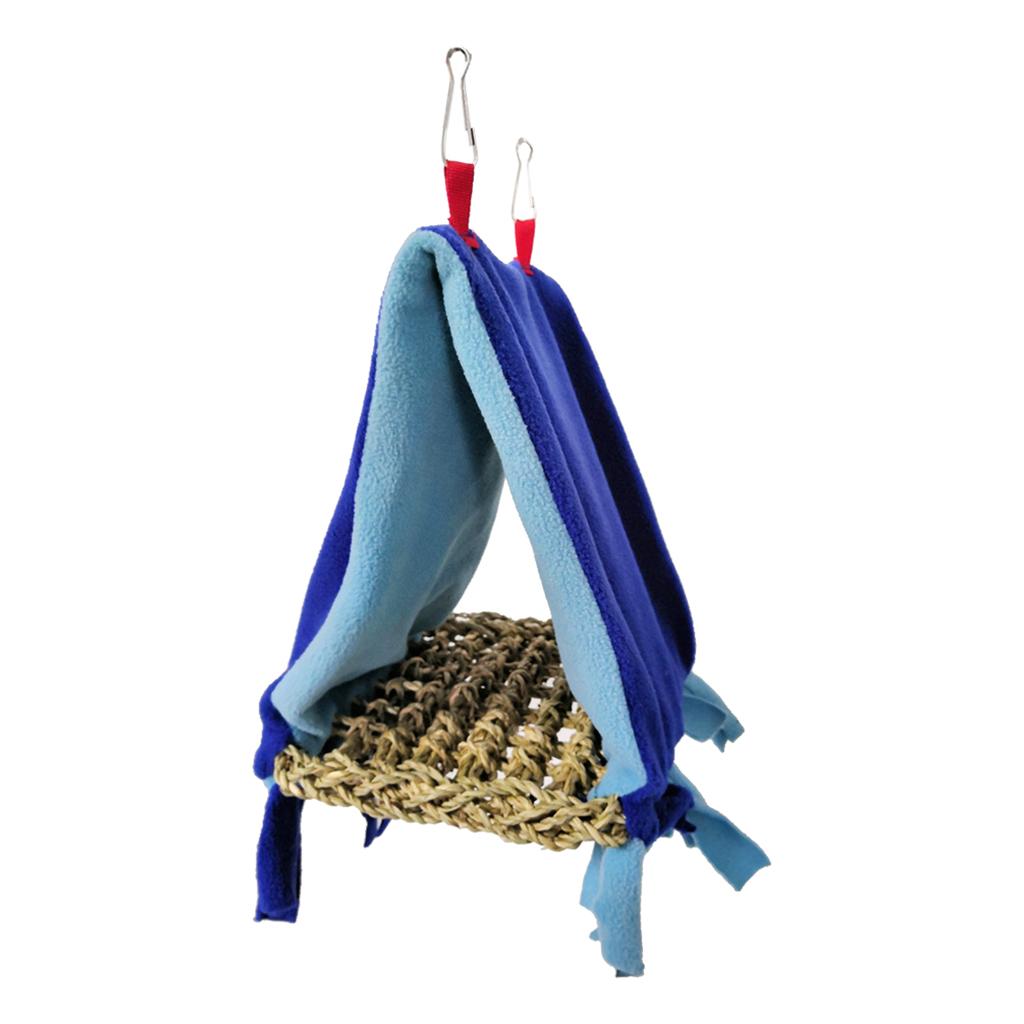 Bird Parrot Perch Tent Triangle Hammock Nest Bed Blue